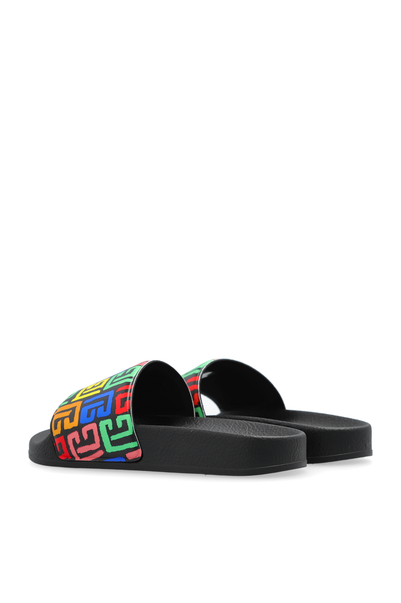 BALMAIN ロコフレトチェンリンクミニクロスホティハック Black Slides with monogram Balmain Kids - Vitkac AS
